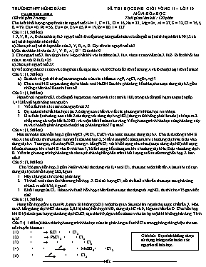 Đề thi học sinh giỏi vòng II  lớp 10 môn Hóa học - Trương THPT Hông Bang